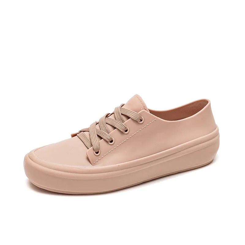Women New Fashion Waterproof Small White Shoes Low Top Shallow Rain Shoes Outdoor Non-Slip Work Water Shoes