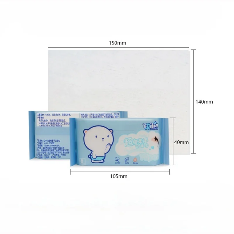 64 Salviette Monouso Mini Portatili da Viaggio, Facili da Estrarre, per Pulizia della Bocca, Salviette Umidificate per Casa, Ufficio, Scuola, Uso Quotidiano - immagine 6