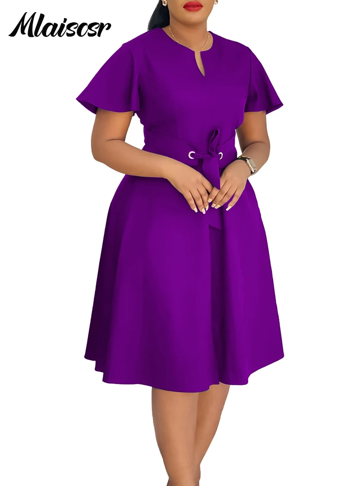 Mlaiscsr فساتين متوسطة الحجم للسيدات برقبة على شكل...