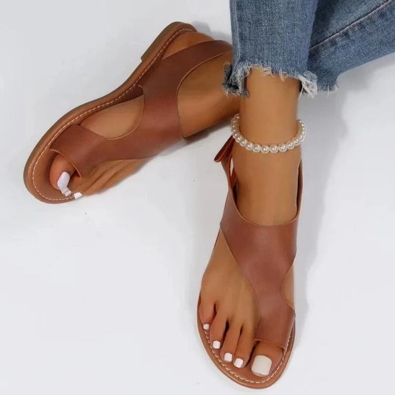 Women\'s Sandals Flats Flip-flops Summer 2024 New Casual Elegant Woman Shoes with Low Heels Luxury Best Selling Comfortable White