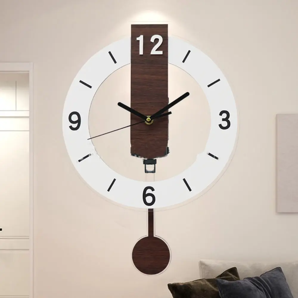 Creative Minimalist Hanging Wall Clock – Silent Vintage Acrylic Scale Design 4