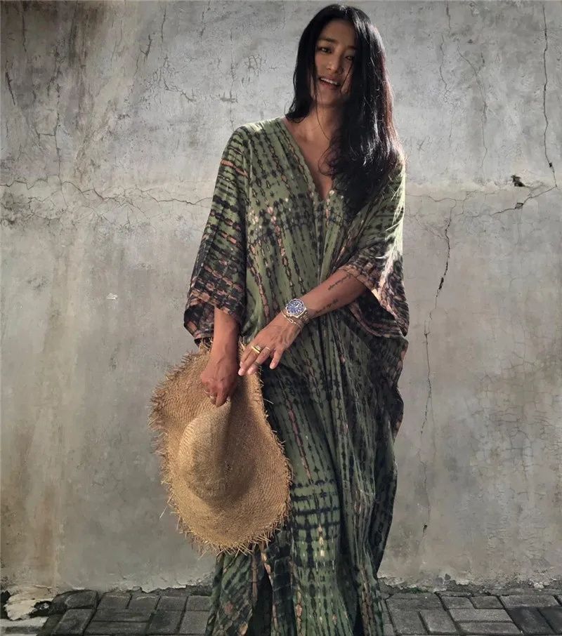 Fashion Casual Striped Print Long Dresses Women Bohemian V-neck Bat Sleeve Loose Slit Beach Dress Summer New Beachwear Vestidos 186 Fashion Casual Striped Print Long Dresses Women Bohemian V-neck Bat Sleeve Loose Slit Beach Dress Summer New Beachwear Vestidos