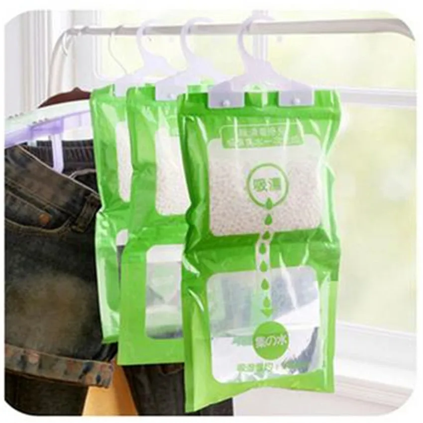 Home Moisture Bag Anti-Mold Desiccant Bags Portable Hanging Wardrobe Dehumidizer Closet Hygroscopic Bag Hanger Drying Agent New 2