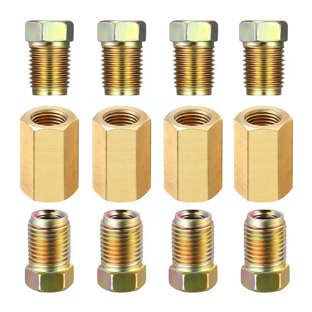 Brake Fittings Brass Inverted Pipeline Accessories Union Unions 4 Flare Car 8 Nuts Fitting Tool Connector Compression Adapt Q3H9