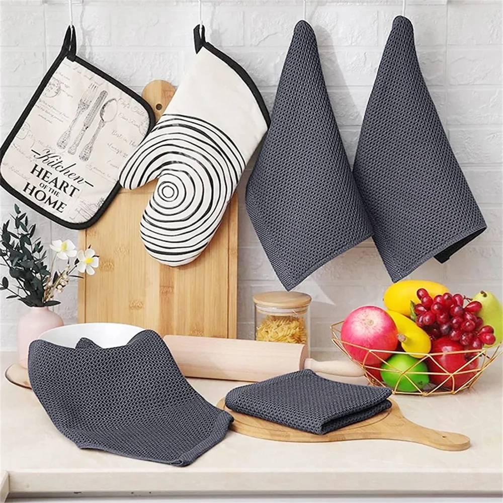 Kitchen Towel Cleaning Cloth Dish Cleaning Cloth Towel Cleaning Cloth Dish Cloth Homaxy 4/6Pcs Cotton Ultra Soft Absorbent Thickened Wipe Wash