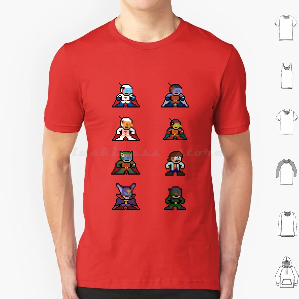 Gatchaman Personaggio Ensemble T Shirt Uomo Donna Bambini 6Xl Anime Gatchaman Gforce Battaglia Dei Pianeti Botp Pixelart Science Team