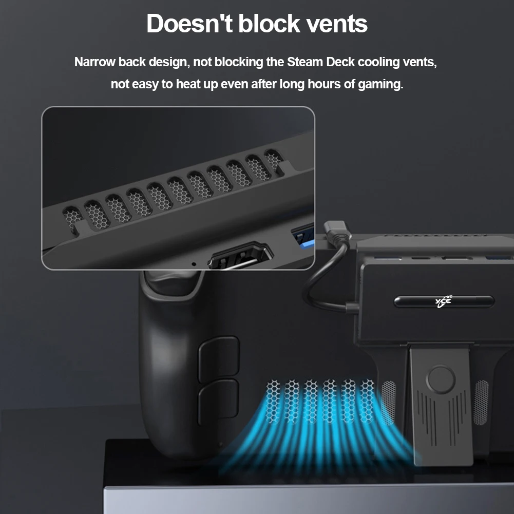 5 in 1 USB-C 도킹 스탠드 100W PD3.0 충전 베이스 휴대용 USB 허브 HDMI 호환 2.0 4K@60Hz USB3.0(스팀 데크용)
