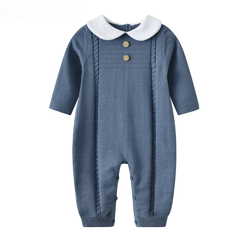 

Baby Romper Boys Jumpsuit Newborn Knitted Baby Clothes Infant Boy Romper Playsuit Cotton Long Sleeve Baby Overalls Boy Onesie