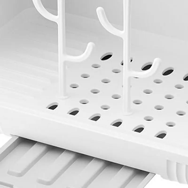Baby Bottle Drying Rack with Cover Nursing Bottle Storage Box with Removable Drain Tray Feeding Station for Kitchen Cabinet