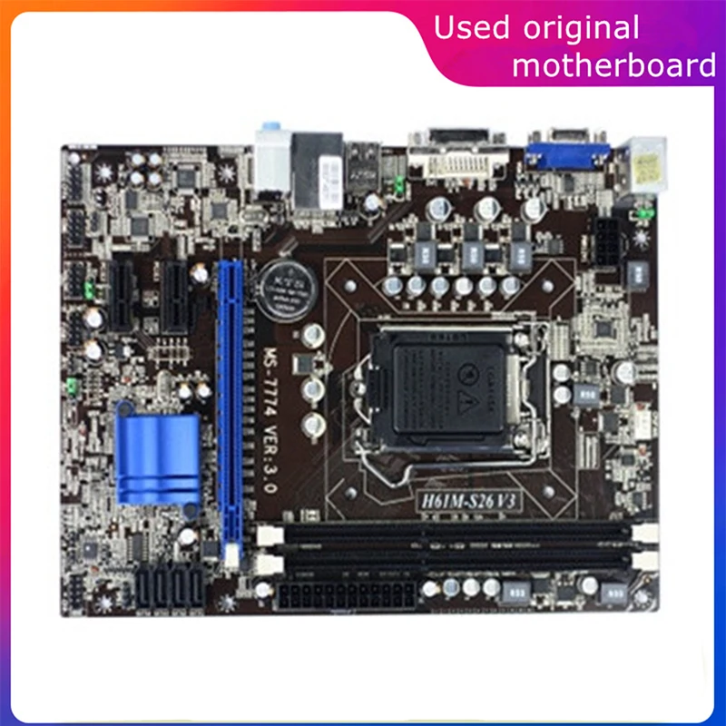 Per Intel H61 H61M-S26 V6 Computer Lga 1155 Usato Scheda Madre Usb2.0 Sata2 Scheda Madre Desktop Ddr3 16G