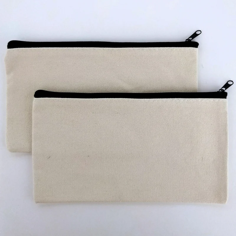 Направи си сам бели платнени чанти за грим Органайзер Ученически калъф за моливи Канцеларски материали Ученическа чанта Направи си сам занаятчийски чанти Пътни преносими чанти за съхранение