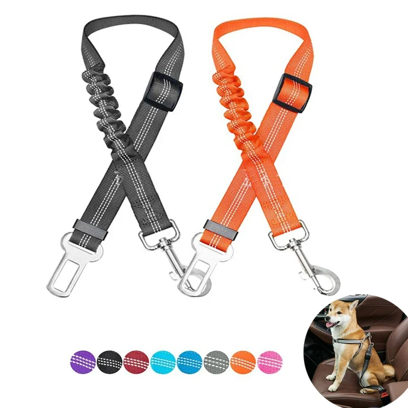 Adjustable Dog Car Seat Belt Harness for Dogs Nylon Reflective Cushioning Elasticity Car Travel Dog Accessories for Dogs Adjustable Dog Car Seat Belt Harness for Dogs Nylon Reflective Cushioning Elasticity Car Travel Dog Accessories for Dogs