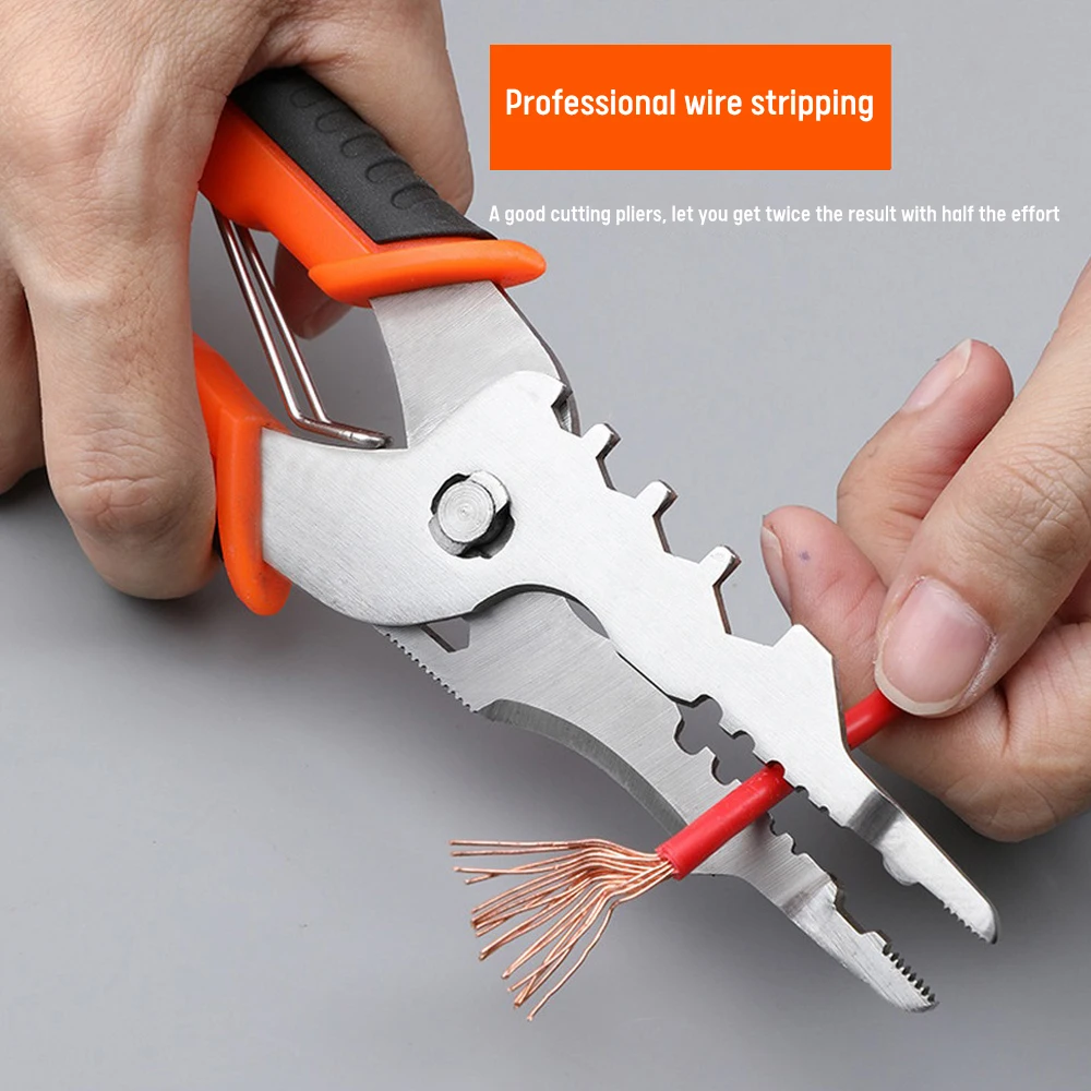 Multifunction Light weight wire stripper Pliers Stripping Shear 8" cable cutter 