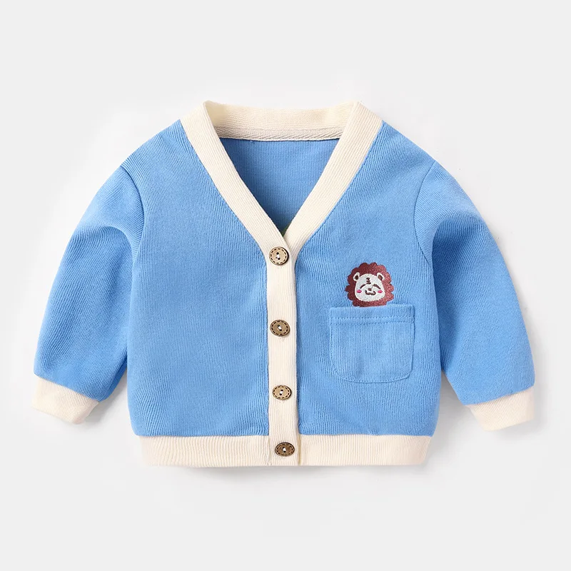 Ins Spring Autumn Baby Girl Cardigans Toddler Infant Girls Animal Pattern Knitwear Colorful Long Sleeve Kids Girl Outerwear Coat