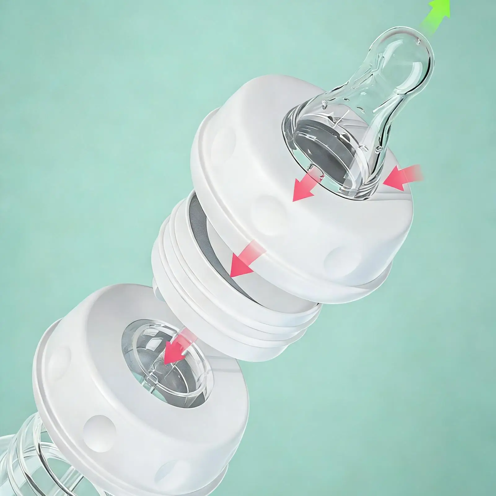 수유병 240ml 실리콘 핸즈프리 와이드 넥 조절 가능한 빠른 흐름 우유병 소년 소녀용 실내 야외 가정 침실용
