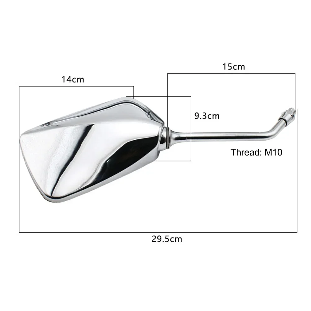 Motorcycle Square Mirrors 10mm M10 Thread Pair for Scooter Baron BMS Retro Lance Vintage Rear View Mirrors