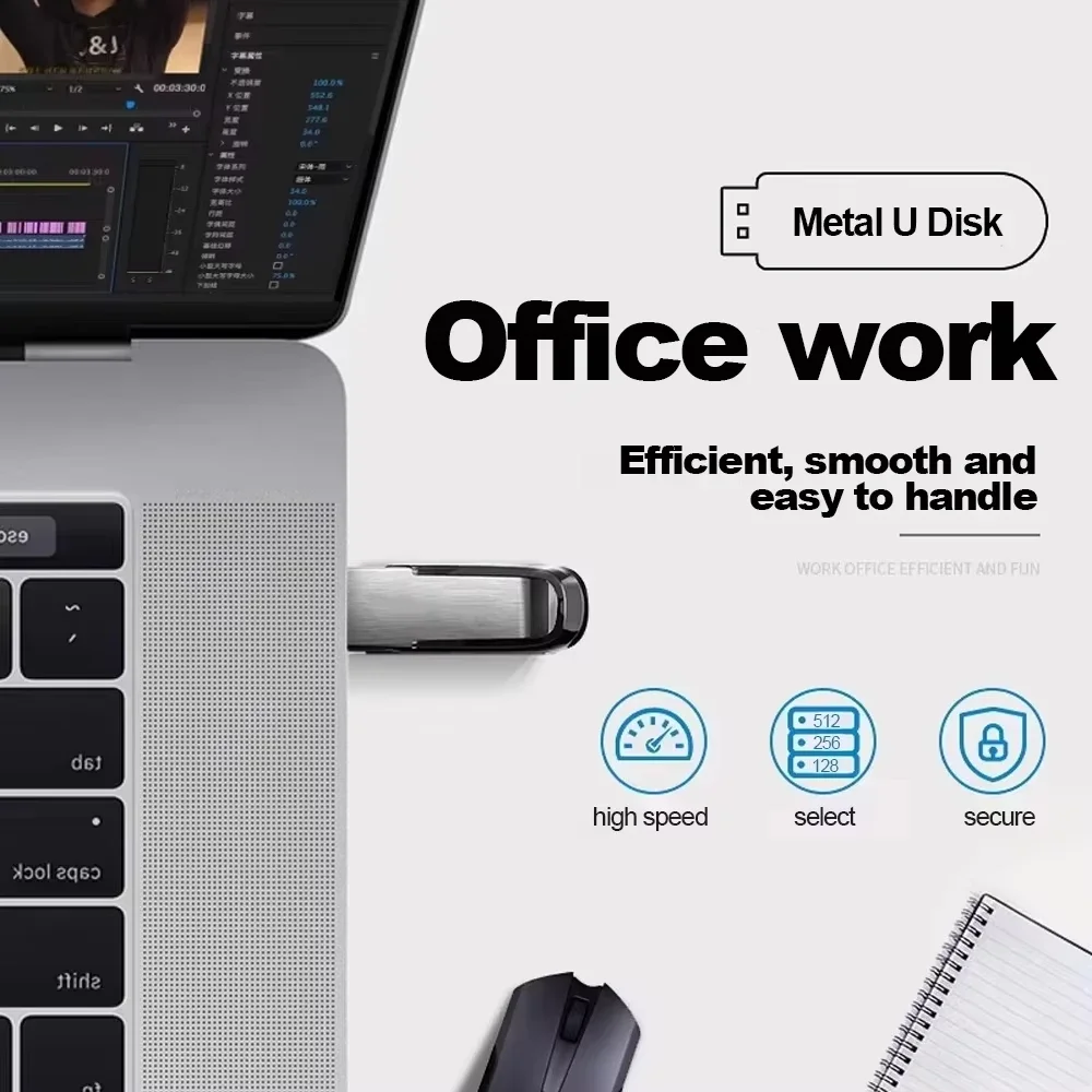 High-Speed Metal USB Flash Drive - 2TB Storage