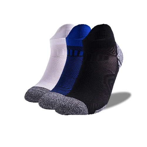 3Pairs/Lot Coolmax Cotton Socks Man Women Sport Running Sock Cycling Riding Bicycle Bike Football Breathable Basketball Sox blackwhiteDblue