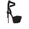 European and American Summer Women's Thick Bottom Stiletto Sandals Square Headband Butterfly Wedding Party Ballet High Heels 4