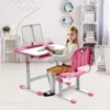 Kids Desk and Chair Set Multi Functional Kids Study Desk for Kids School Desk with Tiltable Desktop, 3 Modes Light, Bi 2