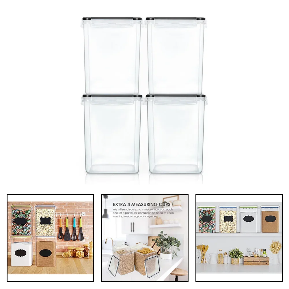 Airtight Food Storage Jars Extra Large Capacity 5 2L Stackable ABS Plastic Lid Perfect For Kitchen Organization