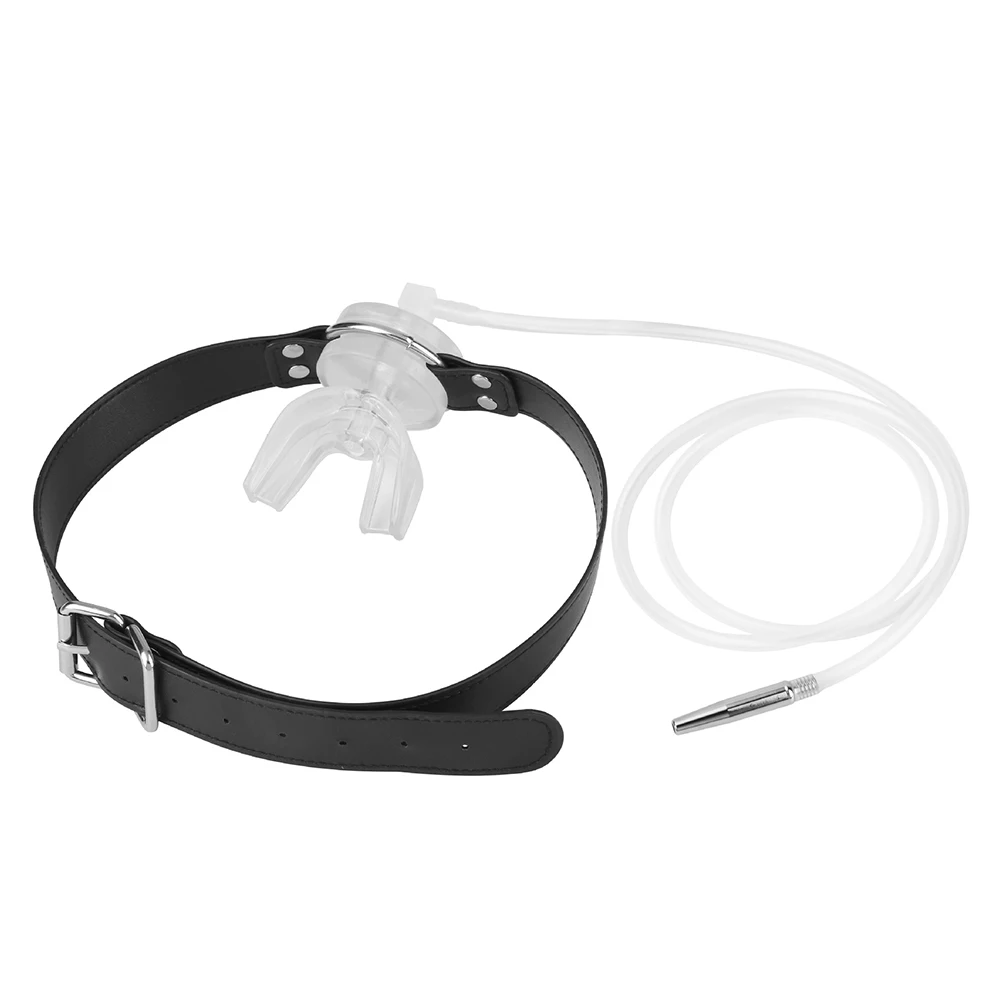 Stainless Steel Urethral Catheter Penis Plug with Piss Urinal Flow Into The Oral Mouth Plug BDSM Slave Sex Toys for Couples