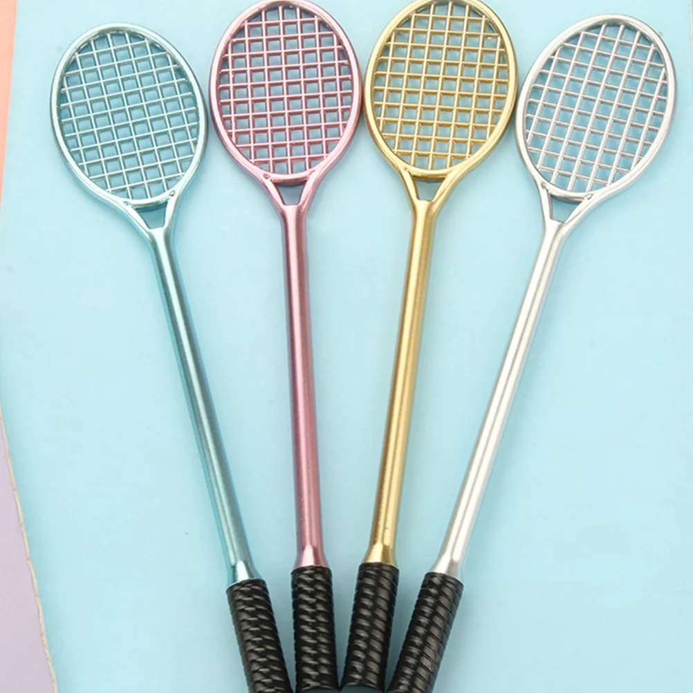 20 Pcs Fountain Pen Badminton Racket Child Gel Ink Pens Fine Point Plastic Office 1set plastic children tennis badminton toys outdoor indoor sports leisure toys tennis rackets parent child toys kids gifts