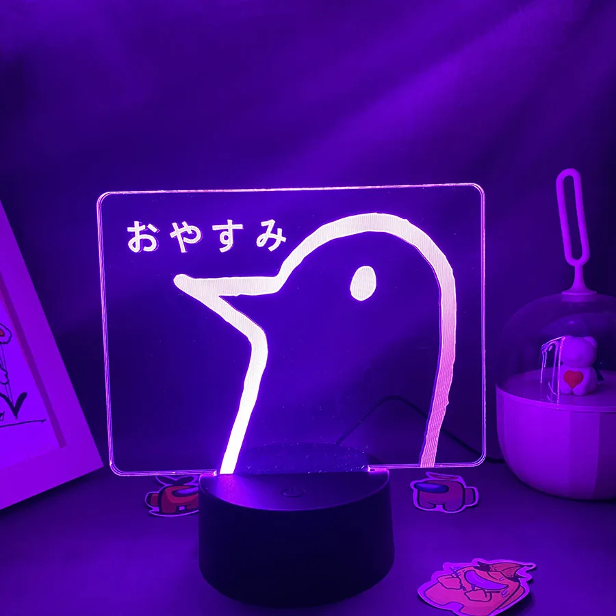 

Аниме Oyasumi pundul персонажи Утка 3D Светодиодная Ночная фотография подарки на день рождения для друзей Лавовая Лампа для спальни настольное украшение