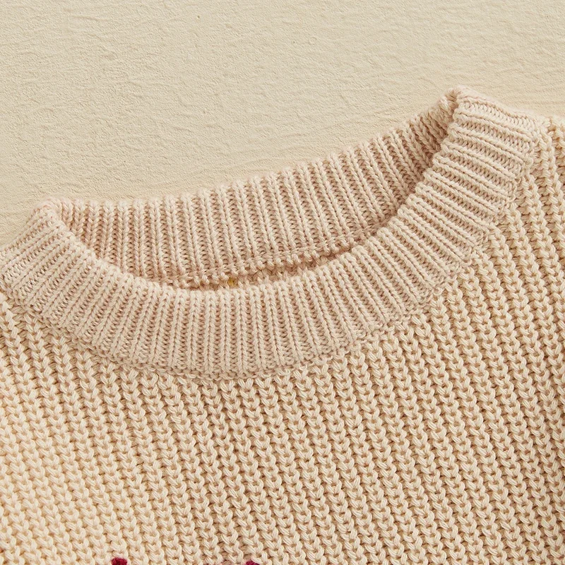 0-36months Baby Sweater Long Sleeve Letters Winter Warm Knit Pullover Valentine&rsquo;s Day Sweater for Infant Girls And Boys