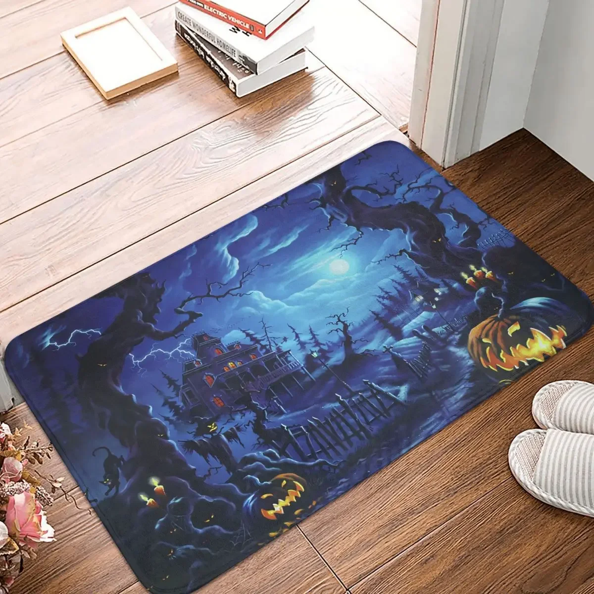 

Bedroom Mat Happy Halloween Trick Or Treat Rug Home Doormat Kitchen Carpet Decor