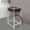 Single Bowl Commercial Sink,Free Standing Sink, Stainless Steel Restaurant Kitchen Cleaning Sink with 360° Rotatable Faucet 3