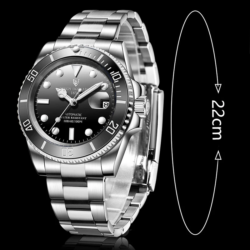 Mechanical Watch LIGE Fashion Luxury Man Tourbillon Clocks Fashion Military Automatic For Men Stainless Steel Waterproof