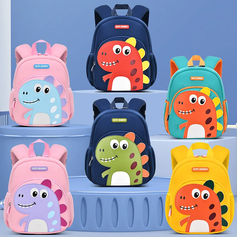 

Cartoon Dinosaur Schoolbag Kindergarten Schoolbag Waterproof Children's Backpack Anti-lost Backpack for Boys and Girls Book Bag