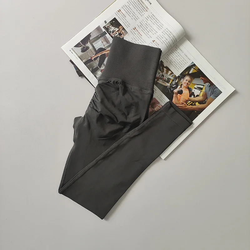 بنطلون رياضي نسائي بدون خياطة بخصر عالٍ ورفع للأرداف، بنطلون خوخي الشكل للجري والتمارين واليوغا، ليجنز ضيق للنساء