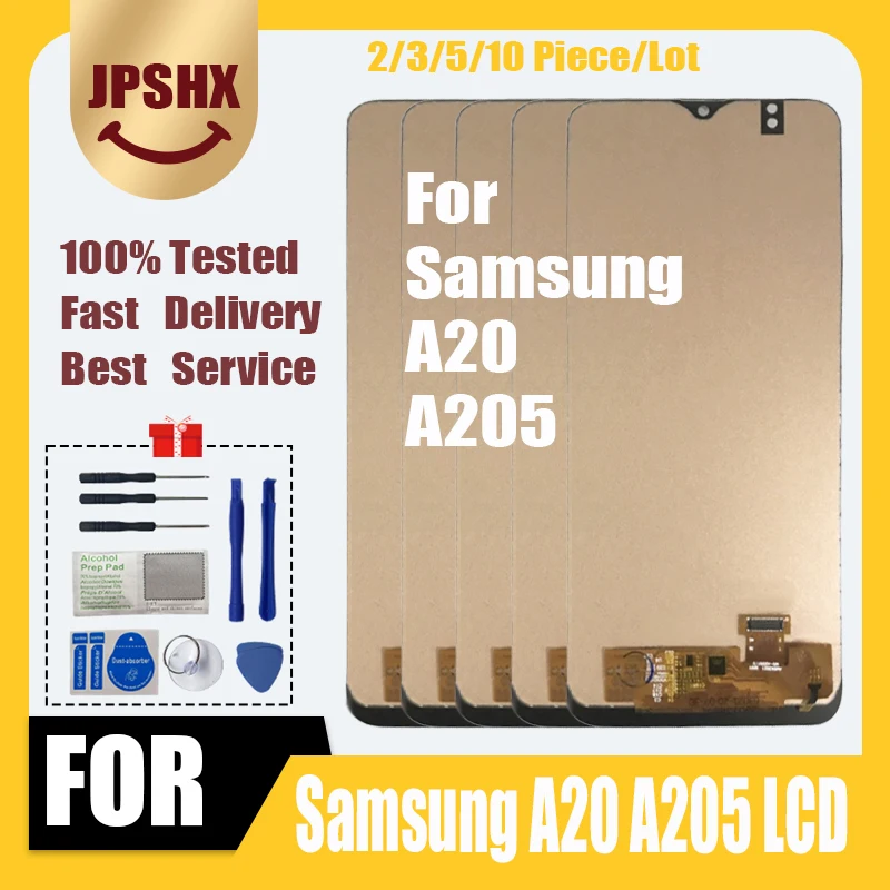 

2/3/5/10 Piece/Lot Incell For Samsung A20 A205 A205F SM-A205F A205FN LCD Display Touch Screen Digitizer Assembly No / With Frame
