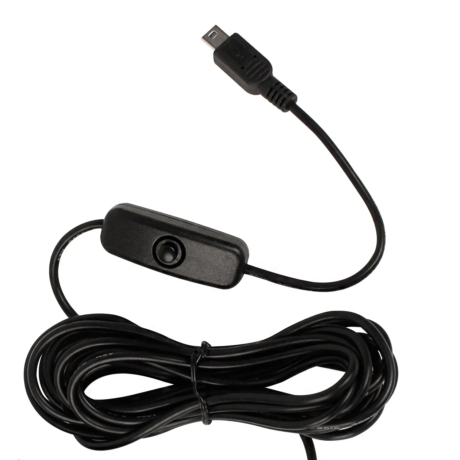 MEIRIYFA Cavo di alimentazione OBD per fotocamera Dash, OBD2 a Mini USB adattatore Hardwire cavo di ricarica con monitoraggio 24 ore e interruttore di modalità ACC, pulsante 12 V 36 V a