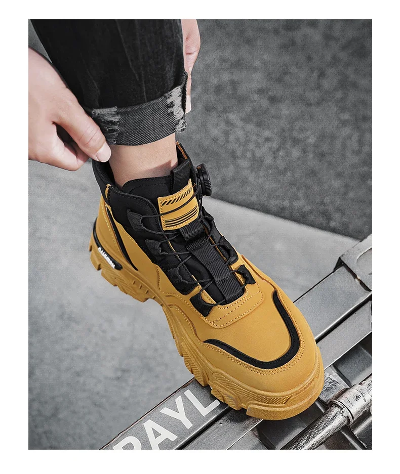 Boots Men Shoes Casual Cowboy Tactical Motorcycle Chelsea Ankle Work Leather Outdoor Designer Luxury Hiking Botas Hombre