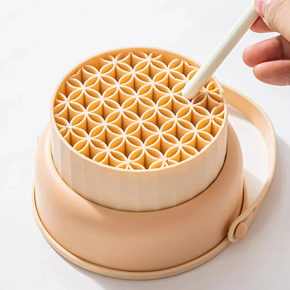 3-In-1 Makeup Brush Cleaning Bowl Makeup Brush Washing and Drying Tools Brushes Powder Puff Dry Cleaning Silicone Drying Shelf
