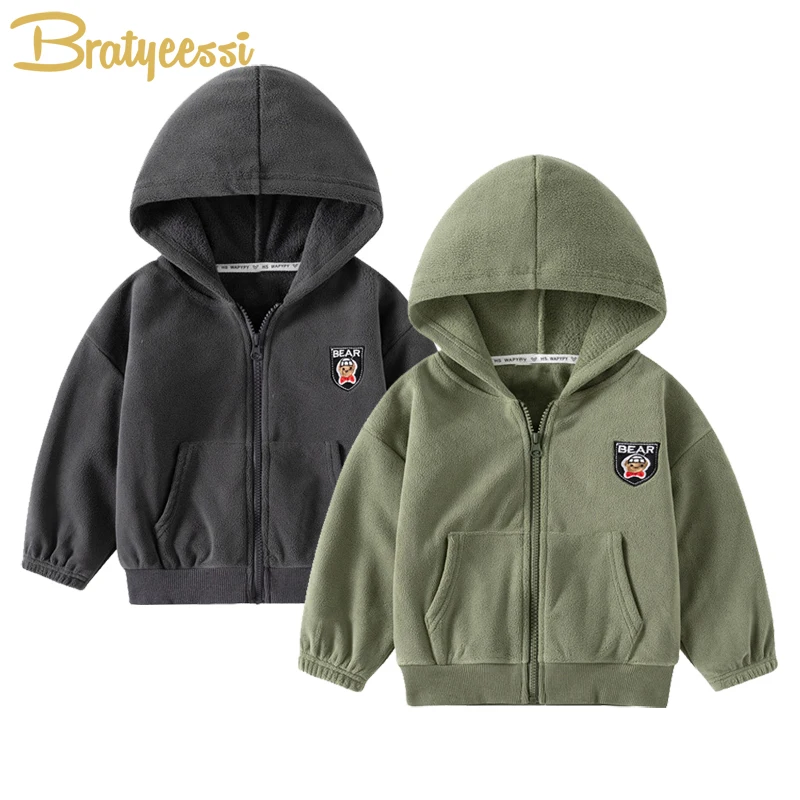 

Children Jackets for Boys Warm Double-faced Fleece Kids Outerwear Coat Casual Hooded Baby Boy Clothes Fall Winter Kids Hoodies