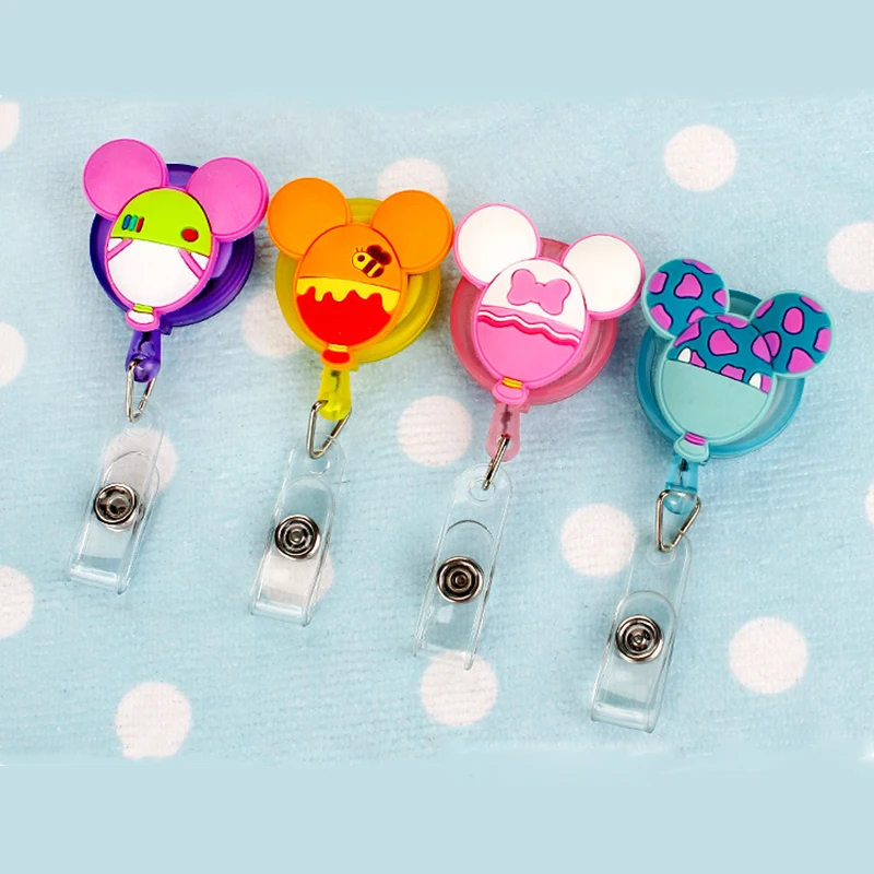 Card Cover Clip Silicone Retractable Student Nurse Badge Reel Clip Cartoon ID Card Badge Holder accessories
