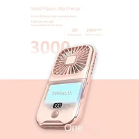 Ventilateur portable pliable 2025, 3000 mAh, recharge USB, affichage numérique, mini ventilateur de cou pour le sport et l'extérieur 4
