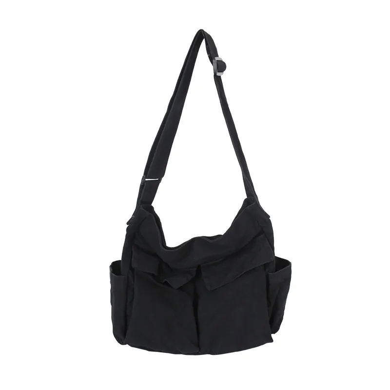 Workwear Canvas Shoulder Bag Large Capacity Retro Messenger Bag New Student Class Messenger Bag