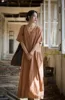 Cotton Linen Maxi Midi Dress Women Tie Dye Oversize Dresses 3