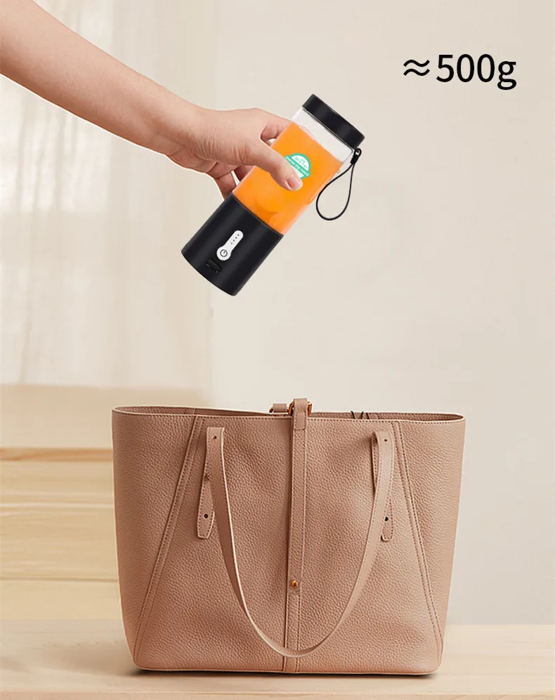 Viaggio Esterno Casa Portatile Frullatore di Frutta Mini USB Ricaricabile Spremiagrumi Senza Fili Tazza di Succo_voghion.com
