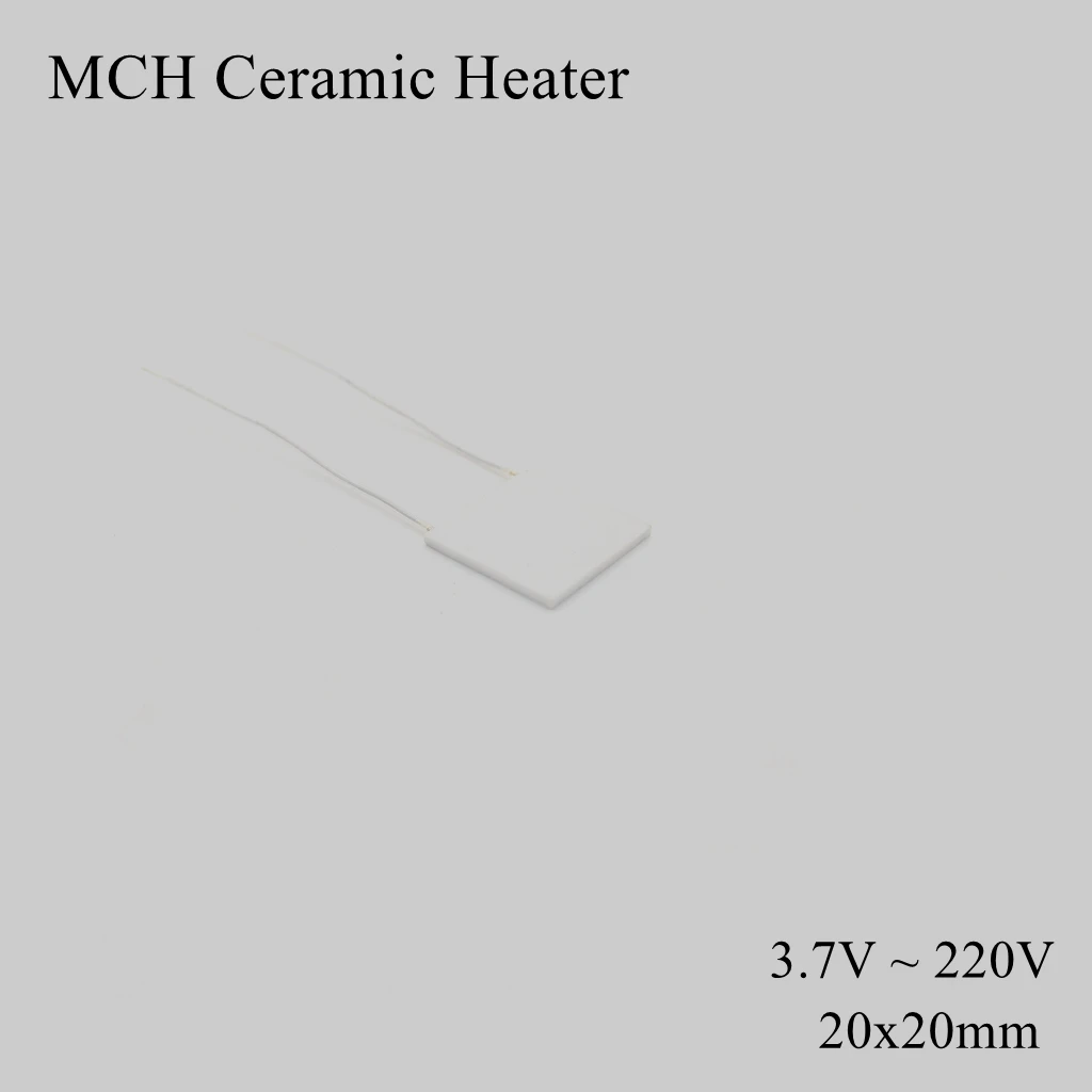 

20x20mm 12V 110V 220V MCH High Temperature Ceramic Heater Square Alumina Electric Heating Board Plate Band HTCC Metal Hair Dry