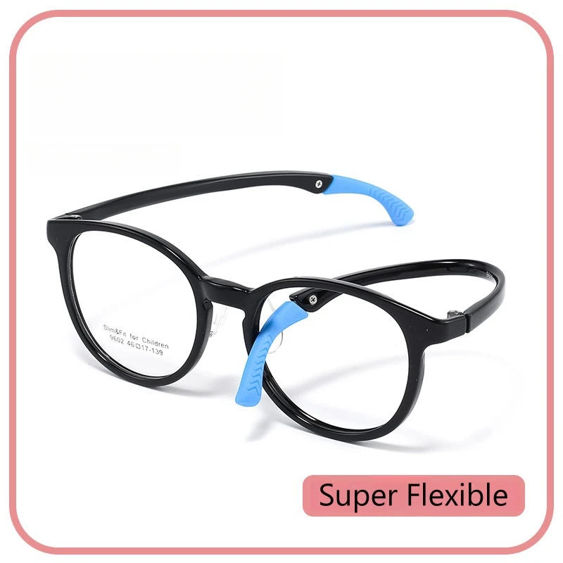 YIMARUILI Boy and Girl Fashion Ultralight Sports Kids Glasses Frame Retro Round Optical Prescription Children's Eyeglasses 9602