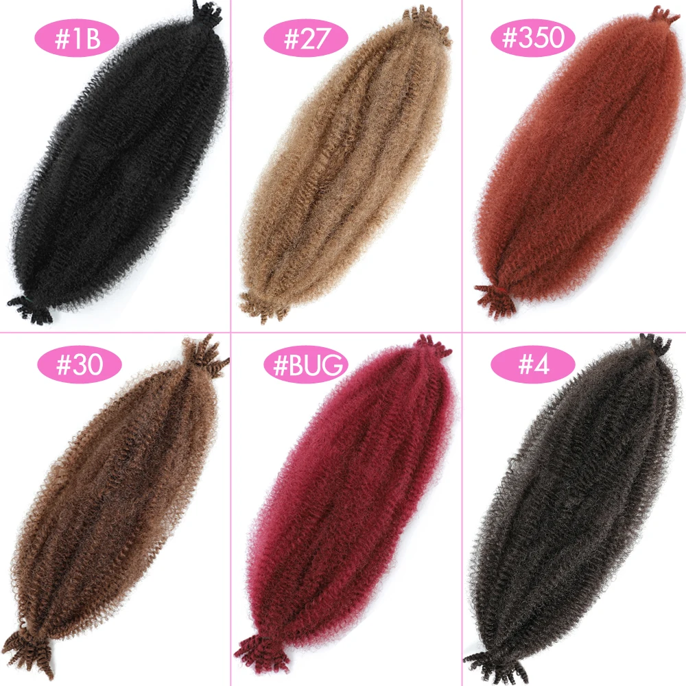 Springy Afro Twist Hair Marley Afro Kinky Twist Braiding Hair for Distressed Faux Locs Heat-Resistant Fibers pelo para trenzas 6