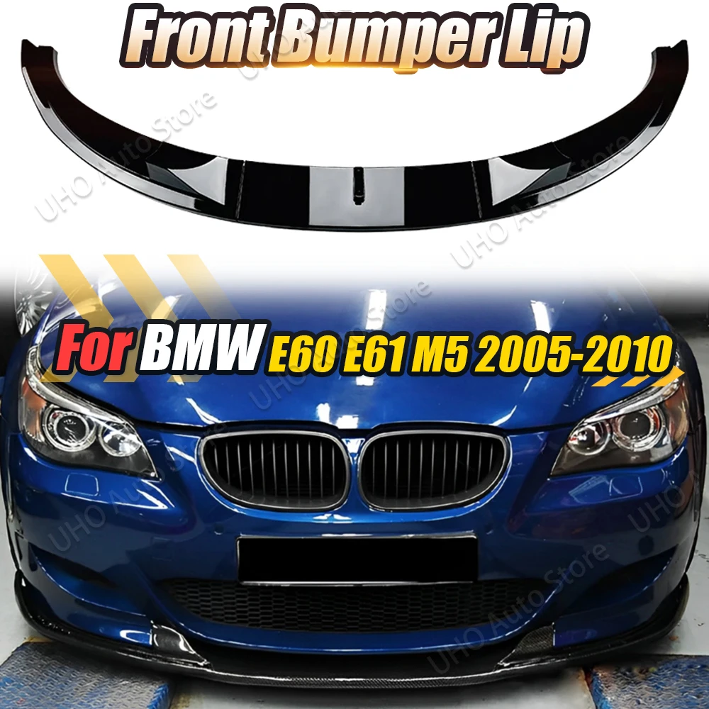 Car Front Bumper Splitter Lip Gloosy Black Diffuser Spoiler Guard Body ...