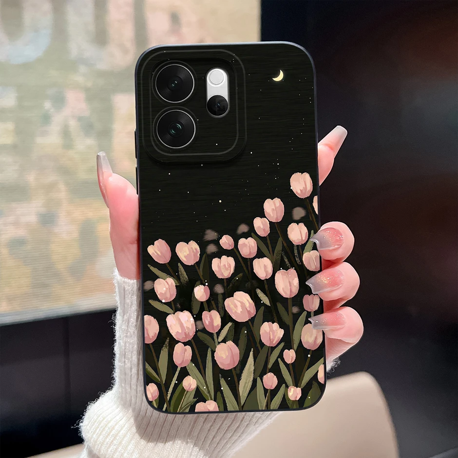 Brilliant Flower Kitten Anti-Drop Liquid Silicone Case