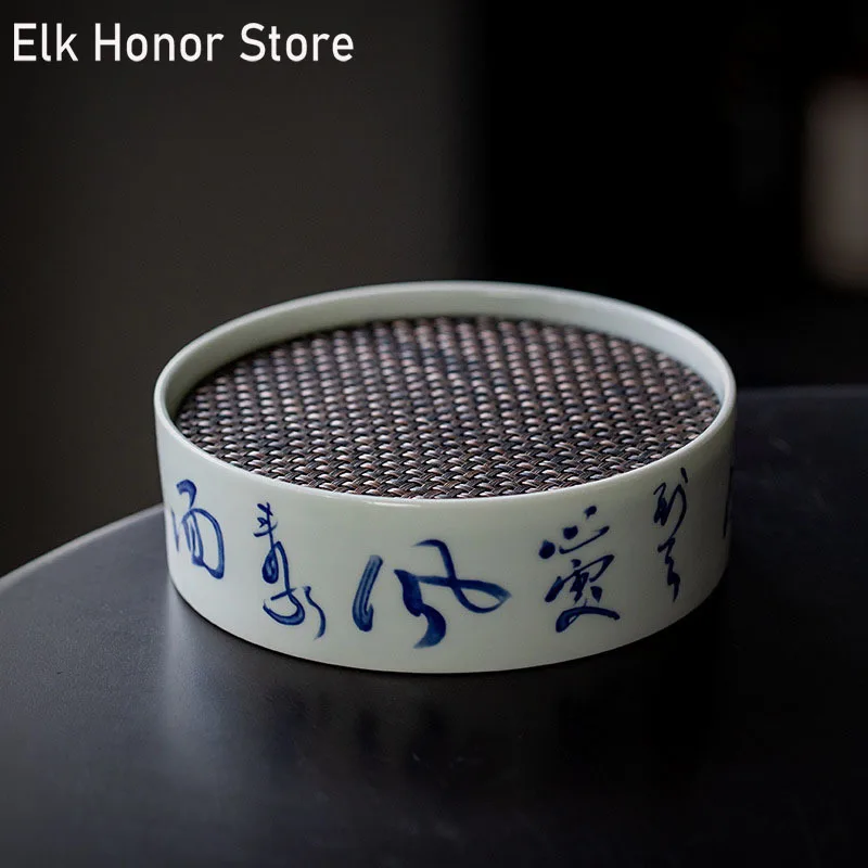 AntiqueBambooShadowPoemArtPotTeapotBearingHouseholdCeramicDry